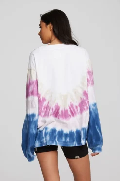 Chaser Brand Coast Cotton Jersey Long Sleeve Tee With Blousant Sleeves And Rib Outlet
