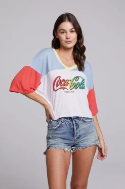 Chaser Brand Coca-Cola Rainbow Logo Levi Tee Fashion