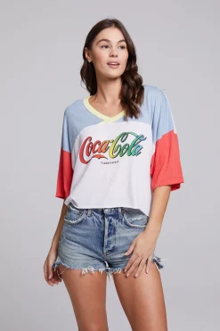 Chaser Brand Coca-Cola Rainbow Logo Levi Tee Fashion