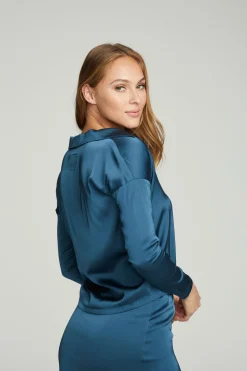 Chaser Brand Collared Half Placket Dolman Cheap