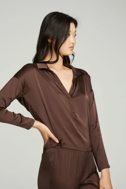 Chaser Brand Collared Half Placket Dolman Online