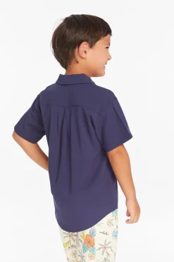 Chaser Brand Collared Sapphire Blue Button Down Boys Shirt Cheap
