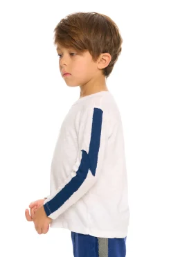 Chaser Brand Color Blocked Crewneck Bolt Long Sleeve Tee Store