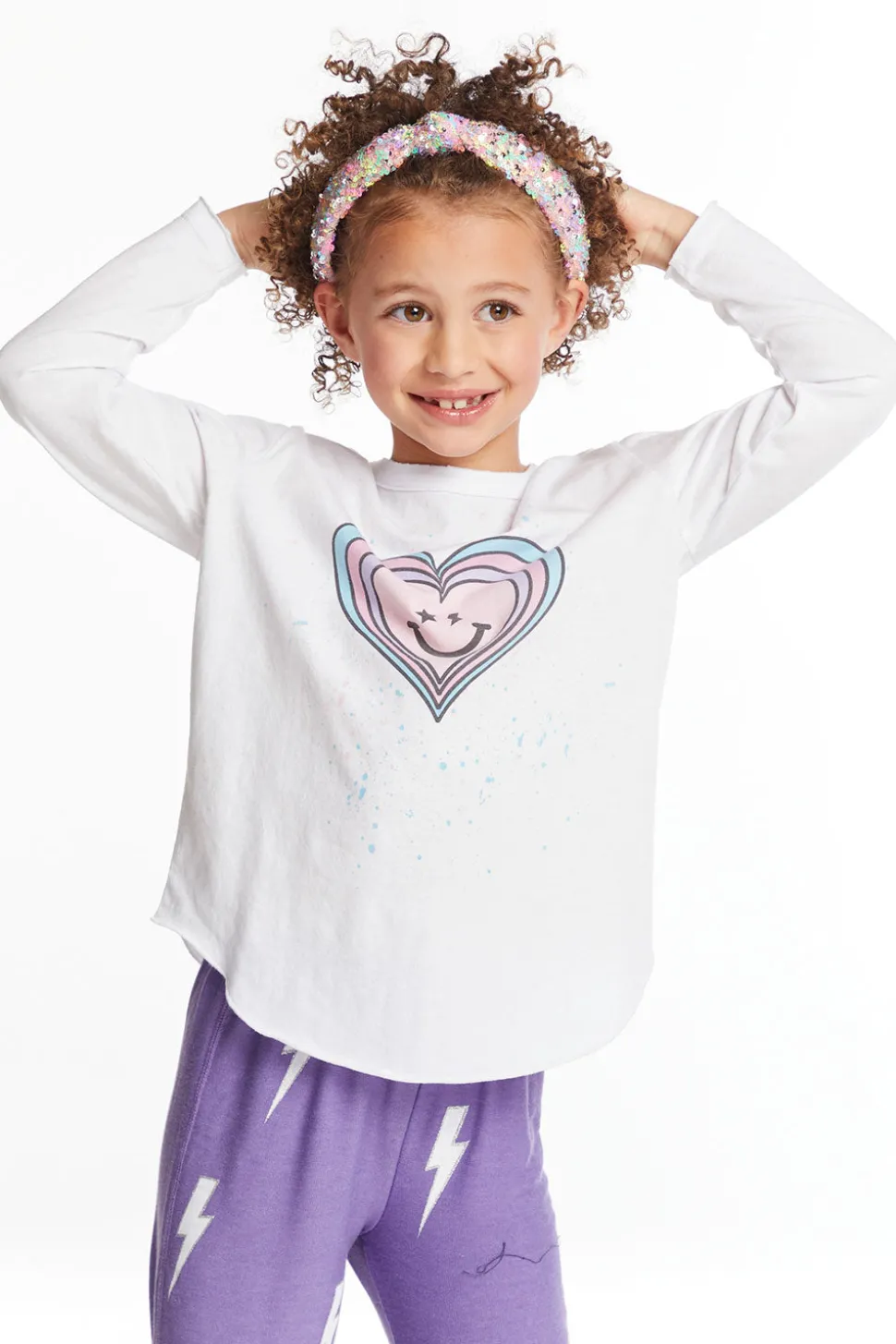 Chaser Brand Colorful Heart Girls Long Sleeve Cheap
