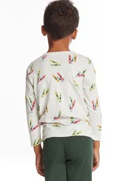 Chaser Brand Coloring Time Boys Long Sleeve Crew Neck Tee Clearance