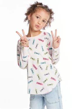 Chaser Brand Coloring Time Girls Long Sleeve New