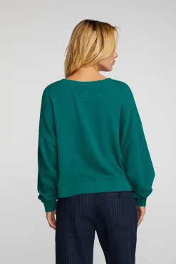 Chaser Brand Cotton Fleece Crewneck Pullover With Rib Best Sale