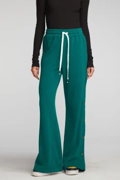 Chaser Brand Cotton Fleece Wide Leg Joggers With Button Sideseam Discount