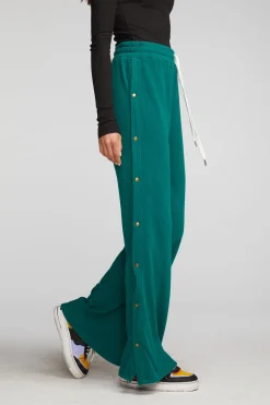 Chaser Brand Cotton Fleece Wide Leg Joggers With Button Sideseam Discount