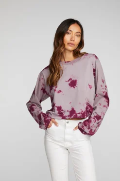 Chaser Brand Cotton Jersey Cropped Long Sleeve Tee Cheap