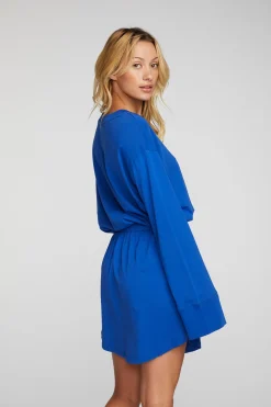Chaser Brand Cotton Jersey Mini Dress With Wide Sleeves New