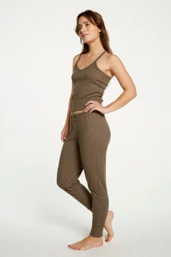 Chaser Brand Cozy Rib Cropped Double V Cami Sale