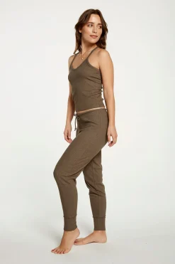 Chaser Brand Cozy Rib Cropped Double V Cami Sale