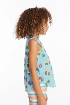 Chaser Brand Crazy Sunglasses Girls Vintage Jersey Shirttail Muscle Flash Sale