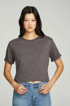 Chaser Brand Cropped Crew Neck Short Sleeve Tee Best
