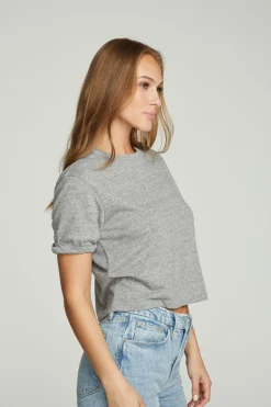 Chaser Brand Cropped Crew Neck Short Sleeve Tee Flash Sale