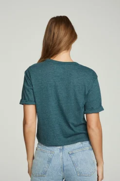Chaser Brand Cropped Crew Neck Short Sleeve Tee Store