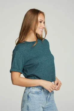 Chaser Brand Cropped Crew Neck Short Sleeve Tee Store