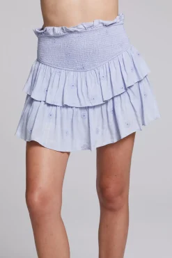 Chaser Brand Cruz Faded Denim Blue Mini Skirt Sale