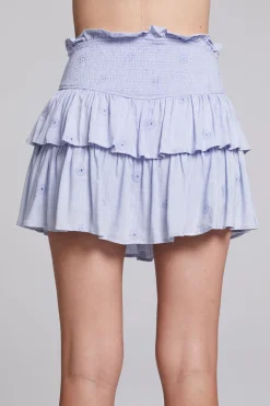 Chaser Brand Cruz Faded Denim Blue Mini Skirt Sale
