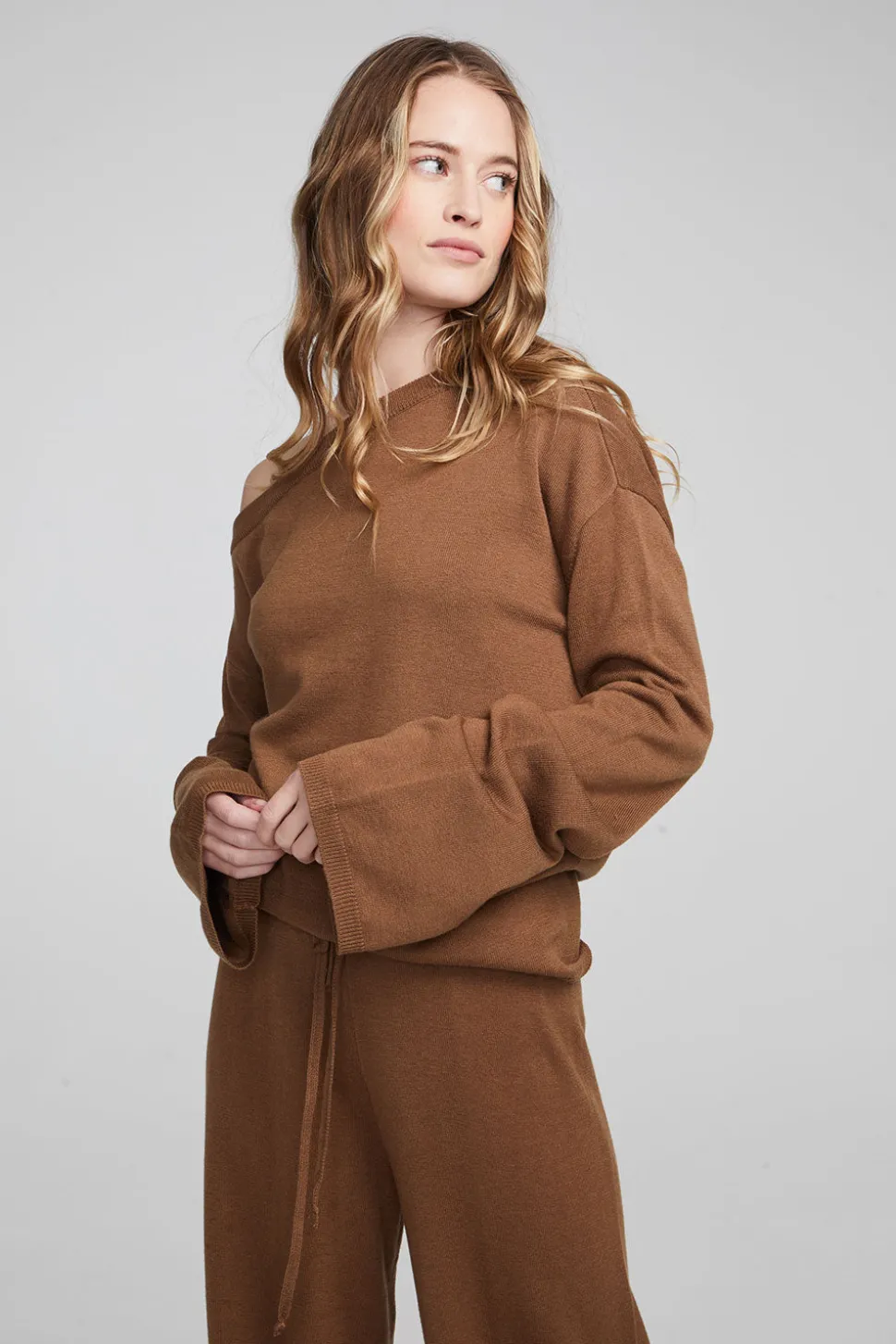 Chaser Brand Dani Deep Taupe Long Sleeve Discount
