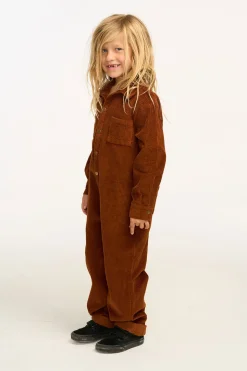 Chaser Brand David Walnut Brown Corduroy Jumpsuit Clearance