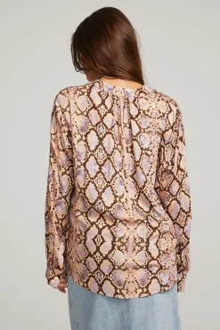 Chaser Brand Denver Python Print Blouse Flash Sale