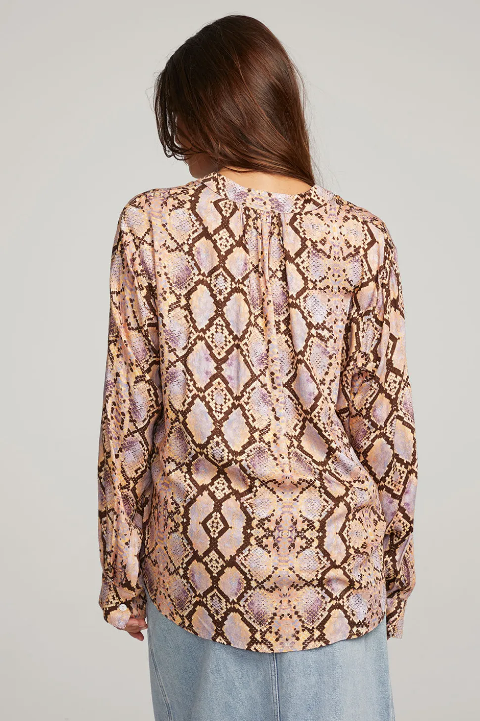 Chaser Brand Denver Python Print Blouse Flash Sale