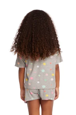 Chaser Brand Devin Embroidered Flowers Girls Tee Cheap