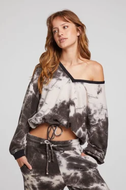 Chaser Brand Diamond Rock Cropped Pullover Best Sale