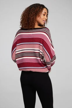 Chaser Brand Diamond Roxy Stripe Long Sleeve Flash Sale