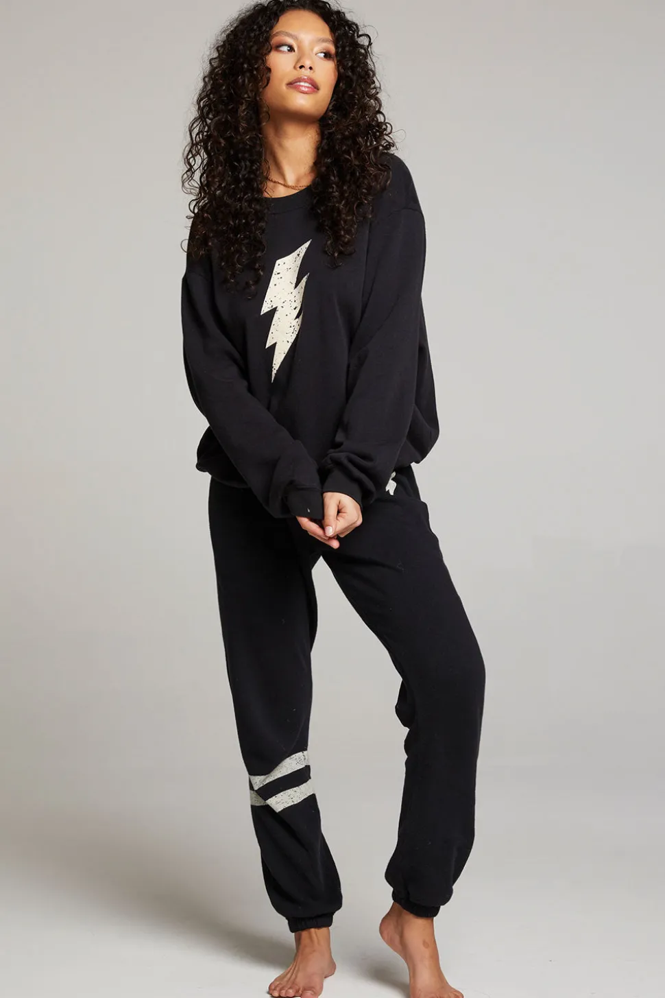 Chaser Brand Distressed Bolt Long Sleeve Outlet