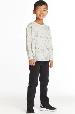 Chaser Brand Dog Sketchpad Boys Charity Long Sleeve Crew Neck Tee Sale