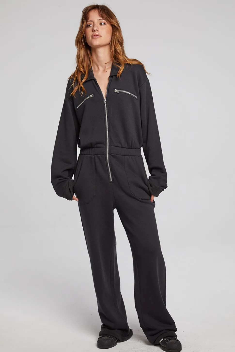 Chaser Brand Dolores Licorice Jumpsuit Outlet