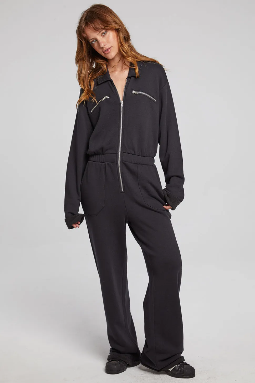 Chaser Brand Dolores Licorice Jumpsuit Outlet