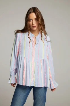 Chaser Brand Dolphin South West Beach Stripe Button Down Cheap