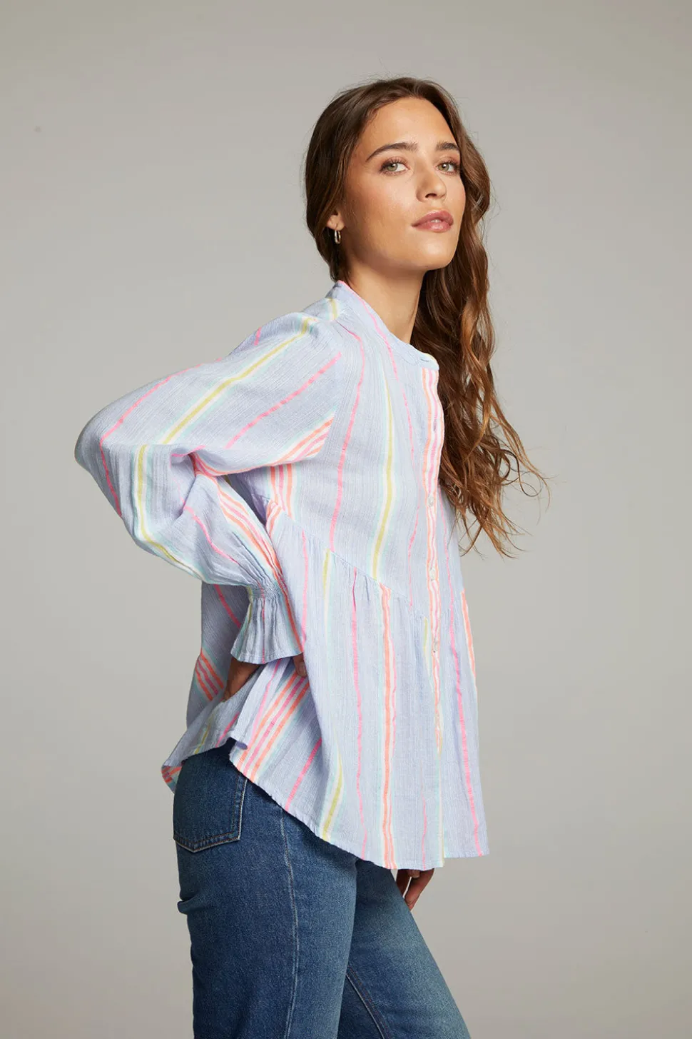 Chaser Brand Dolphin South West Beach Stripe Button Down Cheap