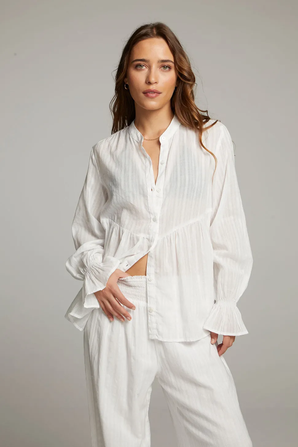 Chaser Brand Dolphin White Button Down Clearance