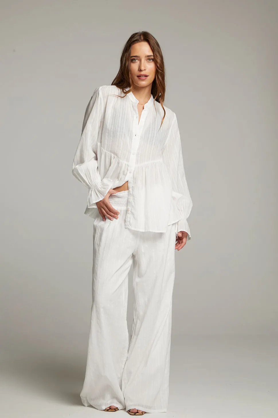 Chaser Brand Dolphin White Button Down Clearance