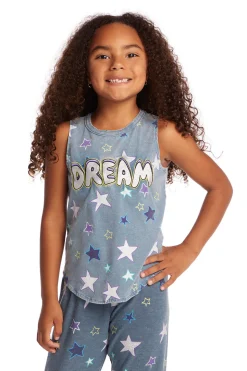 Chaser Brand Dream Emb Star Girls Vintage Jersey Shirttail Muscle Shop