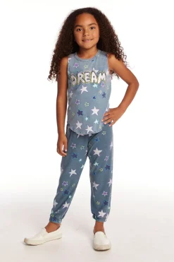 Chaser Brand Dream Emb Star Girls Vintage Jersey Shirttail Muscle Shop