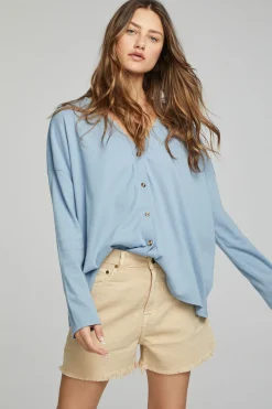 Chaser Brand Electric Button Down - Faded Denim Best