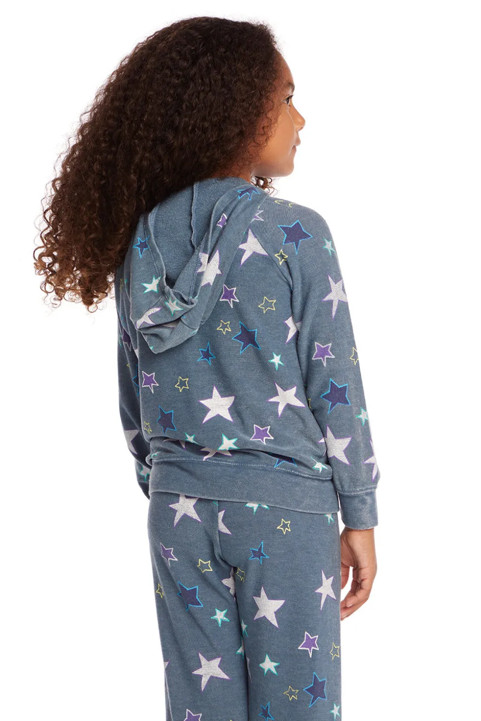 Chaser Brand Embroidery Stars Girls Zip-up Hoodie New