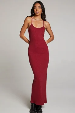 Chaser Brand Emma Blood Red Maxi Dress Best