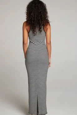 Chaser Brand Emma Punk Stripe Maxi Dress New