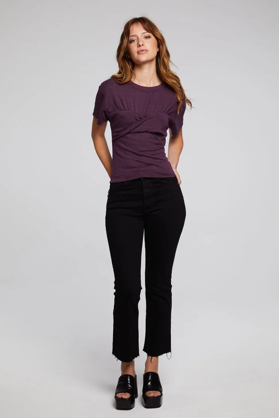 Chaser Brand Evelynn Plum Perfect Tee Cheap