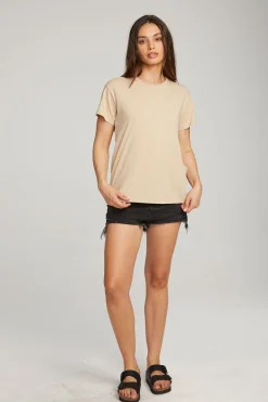 Chaser Brand Everyday Essential Cappuccino Crew Neck Tee Hot