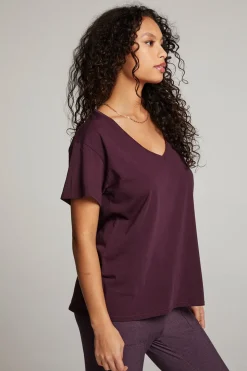 Chaser Brand Everyday Essential Plum Perfect V Neck Tee Shop