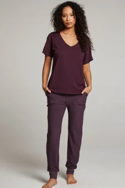 Chaser Brand Everyday Essential Plum Perfect V Neck Tee Shop
