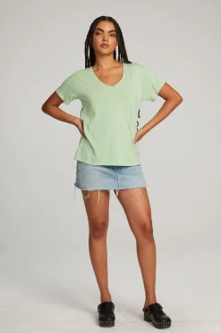 Chaser Brand Everyday Essential Quiet Green V-neck Tee Store